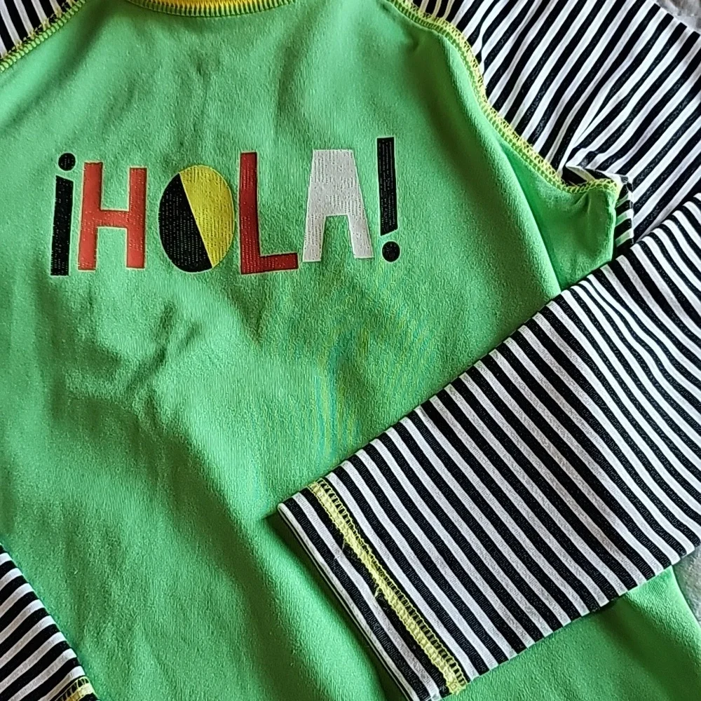 Hola long sleeve neon green long sleeve rashguard 5t